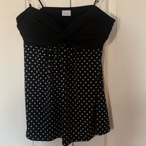 Polka dot black sleeveless top